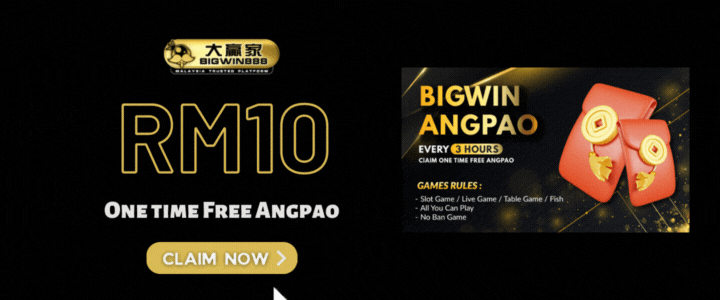 Bigwin888 Free Credit Angpao RM10 - Promotion Banner