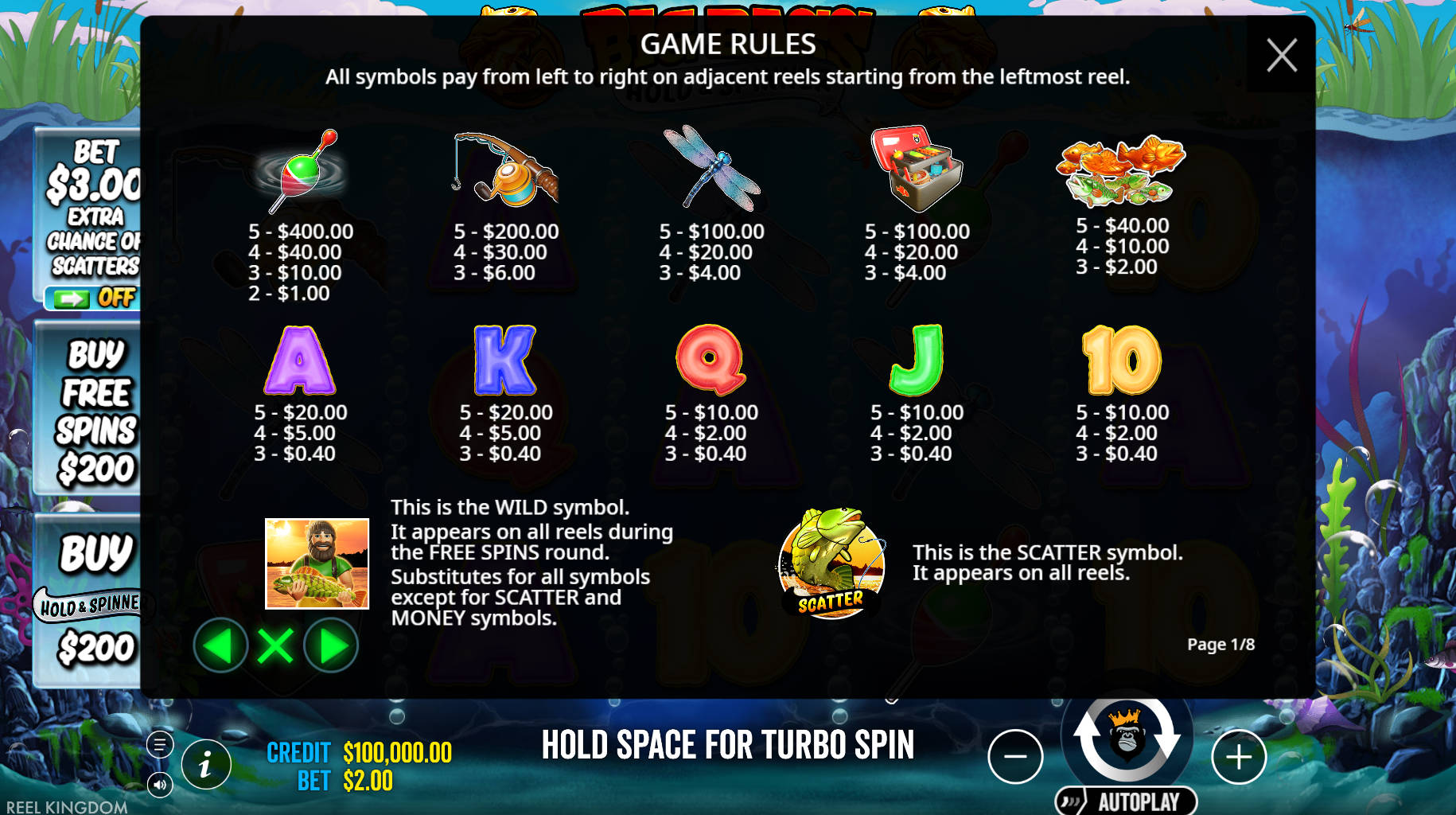 Big Bass Hold and Spinner - Game Rules - bigwin888m