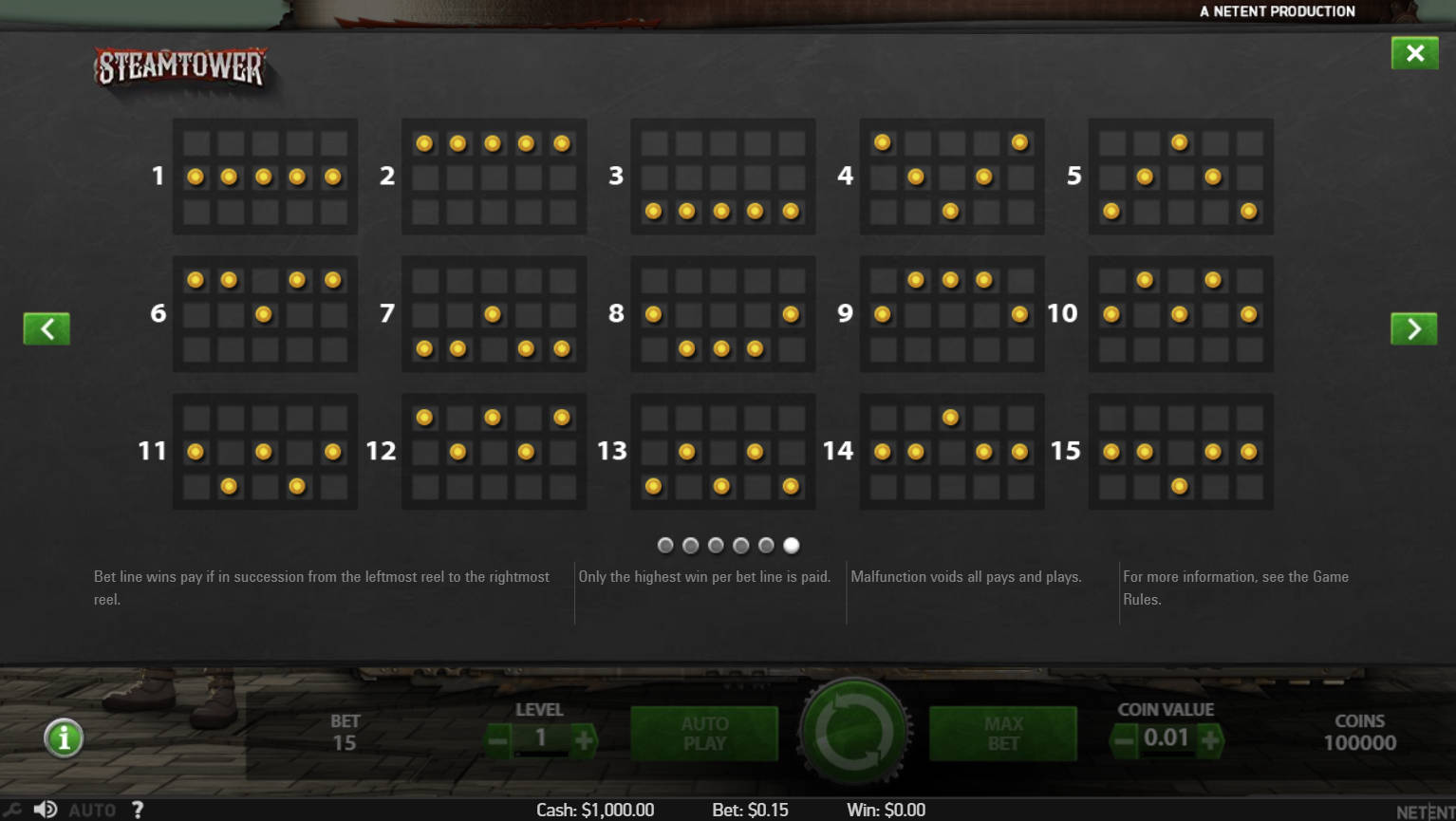 Steam Tower Slot - Paylines - bigwin888m