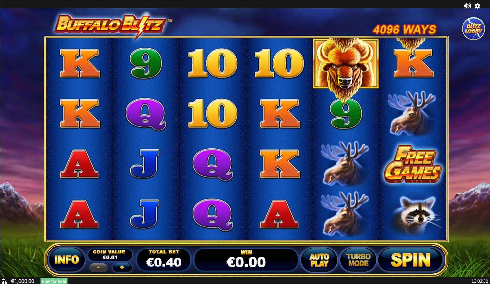 Buffalo Blitz Slot - Interface - bigwin888m
