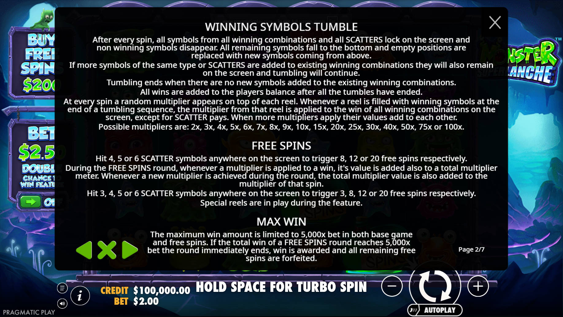 Monster Superlanche Slot - Free Spins - bigwin888m