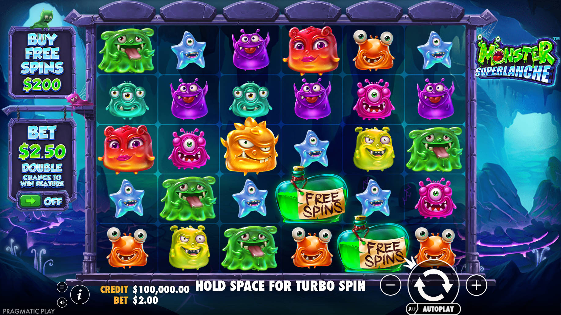 Monster Superlanche Slot - Interface - bigwin888m